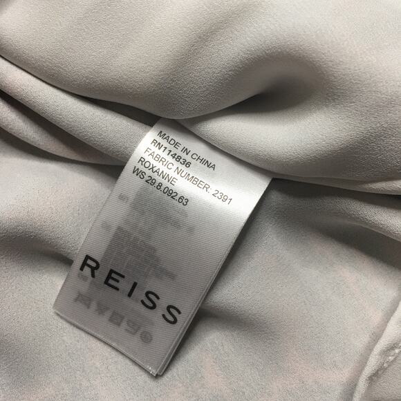 Reiss Womens Floral Above The Knee Ruffle Short Sleeve Mini Dress Lined US 8 - Picture 4 of 7